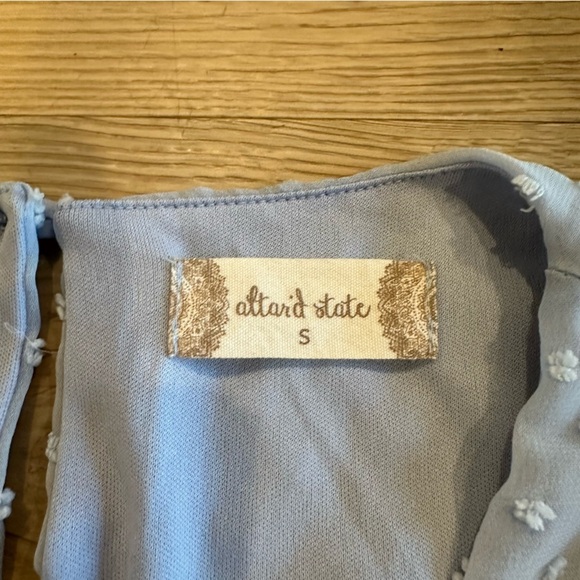 Altar’d State Eliza Dress French Blue Swiss Dot Women’s Size Small Ruffles - Picture 5 of 10